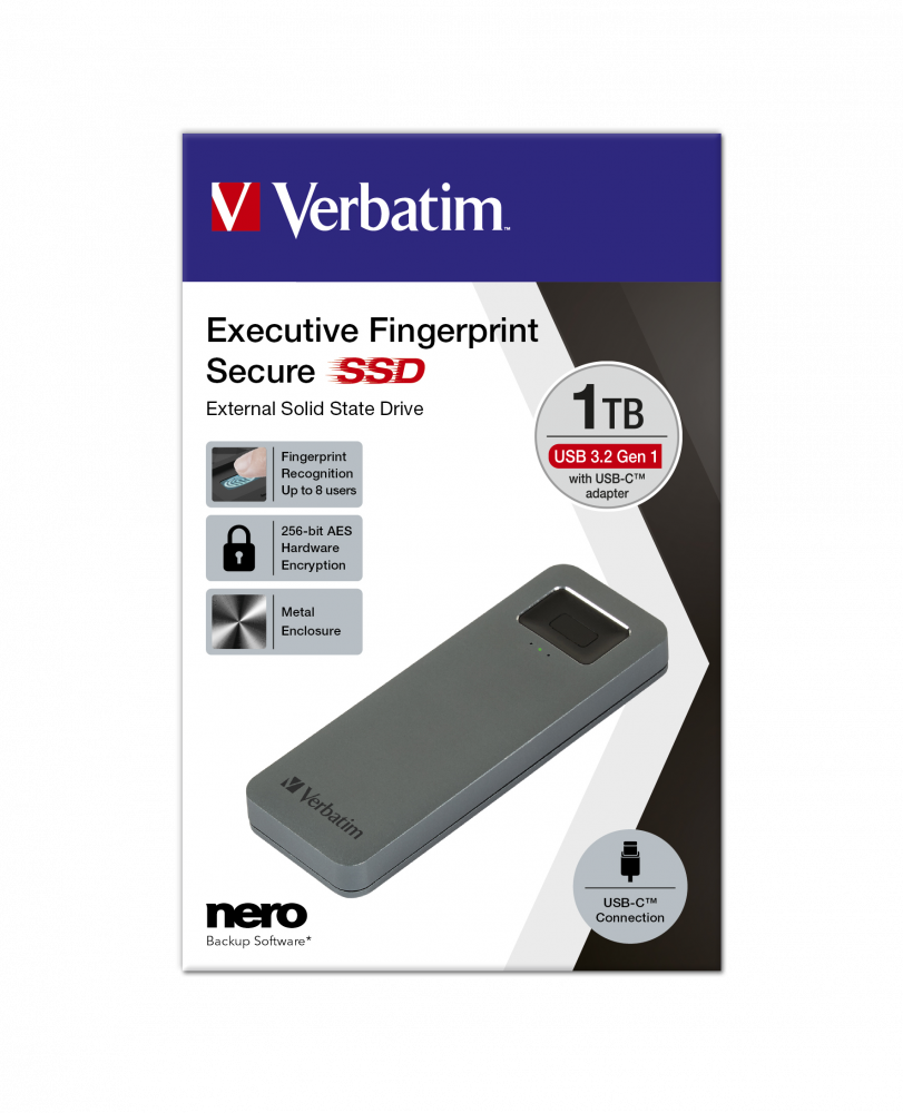Verbatim Executive Fingerprint Secure SSD with Encryption ( 1 TB)