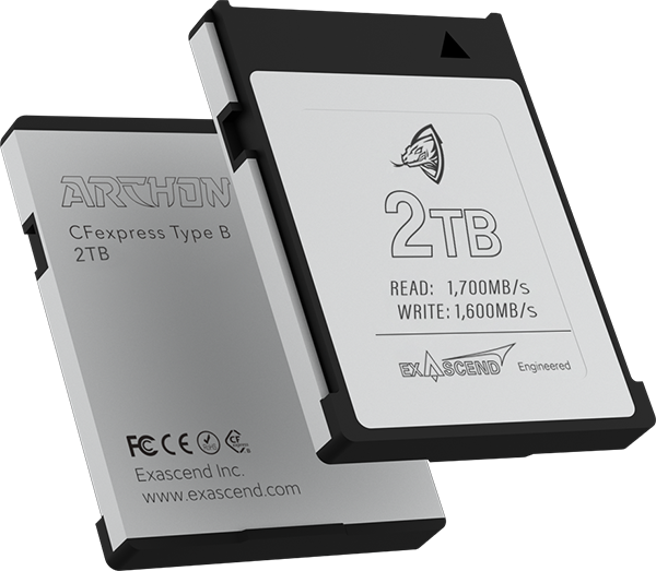 Exascend CFexpress Type B : Archon RED-approved cards for RED V-RAPTOR (2 TB)